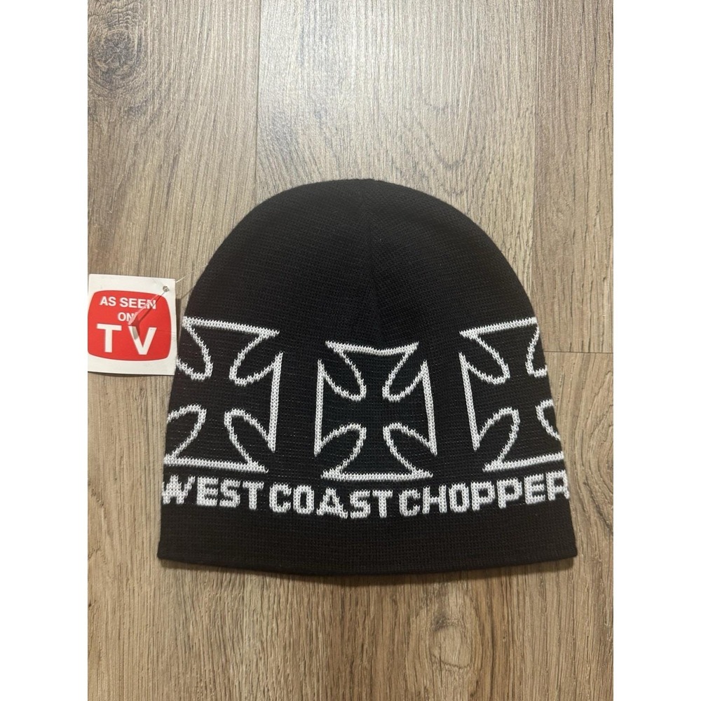 Vintage West Coast Choppers As‎ Seen On TV Iron Cross Beanie Hat DeadStock!